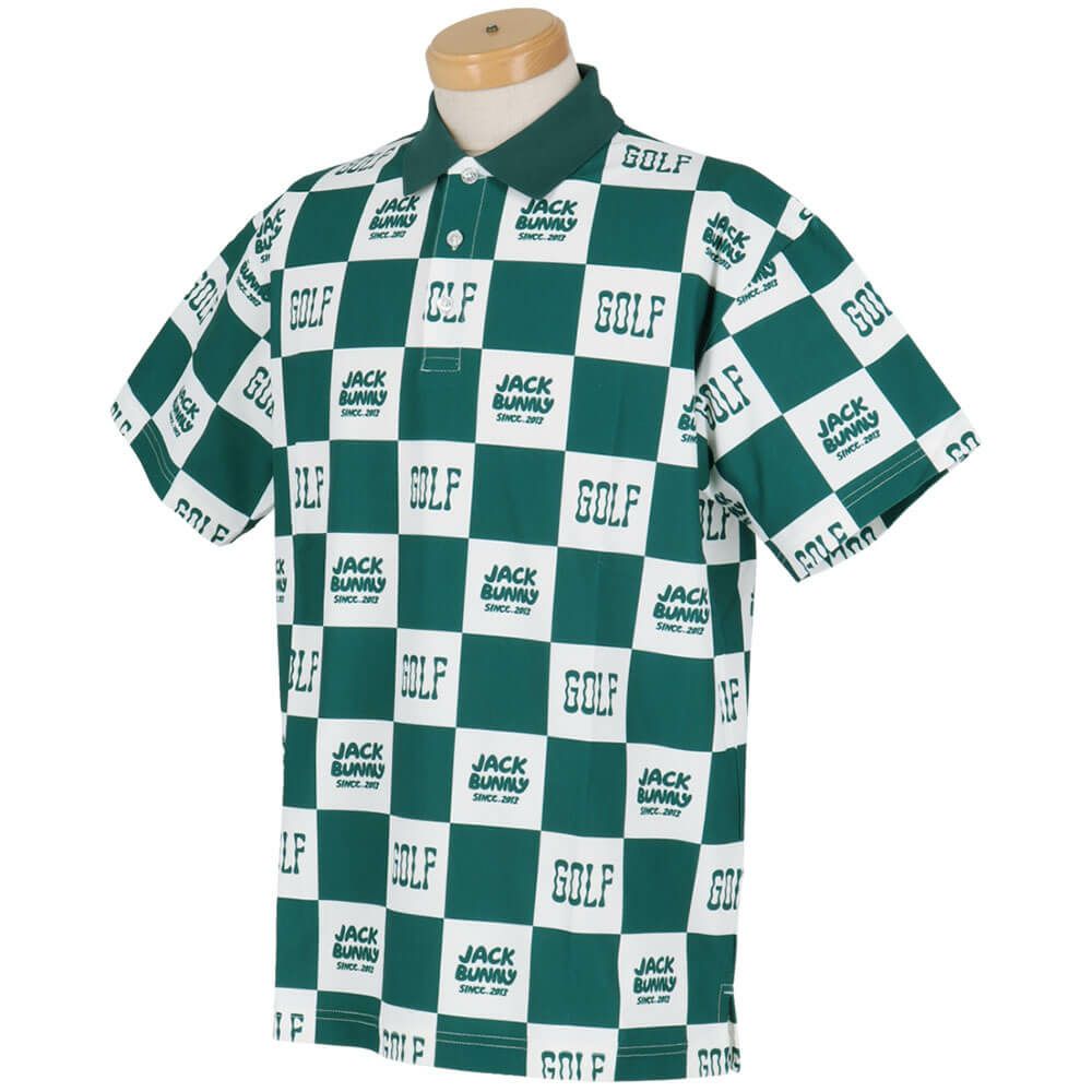 ジャックバニー Jack Bunny!!　メンズ ブロックチェック柄 フルダルメッシュ 半袖 ポロシャツ 262-5160313 　2025年モデル 詳細7