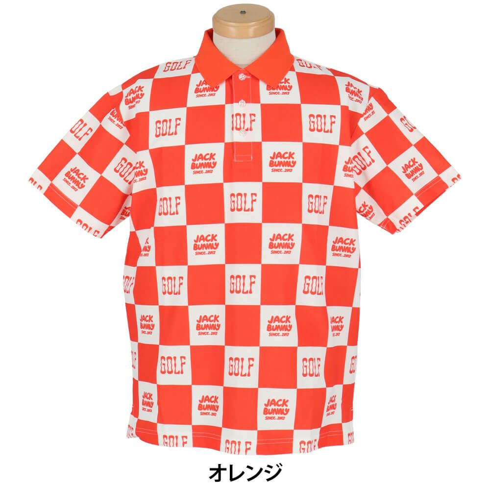 ジャックバニー Jack Bunny!!　メンズ ブロックチェック柄 フルダルメッシュ 半袖 ポロシャツ 262-5160313 　2025年モデル 詳細8