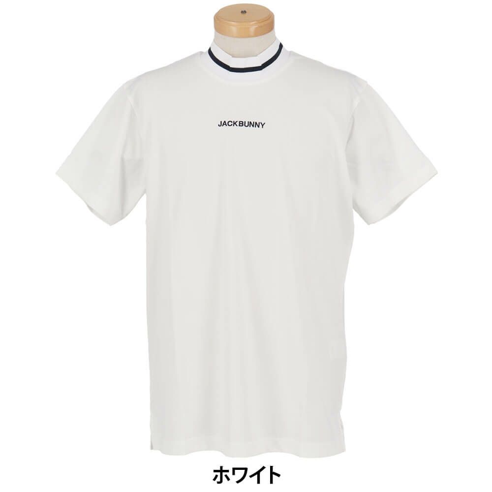 ジャックバニー Jack Bunny!!　メンズ ロゴ刺繍 ラインデザイン PEトリコット 半袖 モックネックシャツ 262-5167319　2025年モデル 詳細2