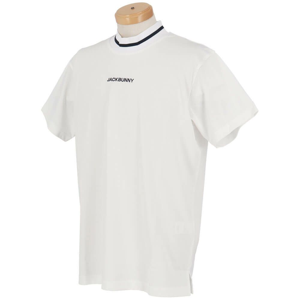ジャックバニー Jack Bunny!!　メンズ ロゴ刺繍 ラインデザイン PEトリコット 半袖 モックネックシャツ 262-5167319　2025年モデル 詳細4