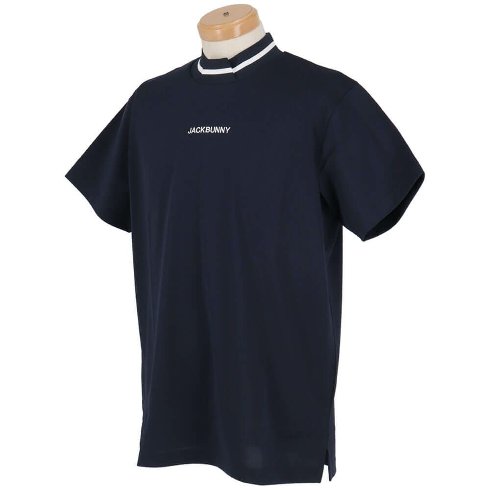 ジャックバニー Jack Bunny!!　メンズ ロゴ刺繍 ラインデザイン PEトリコット 半袖 モックネックシャツ 262-5167319　2025年モデル 詳細7