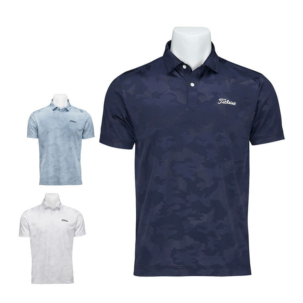 タイトリスト Titleist　メンズ カモフラージュ ジャカード 半袖 ポロシャツ TMPMS114J　2025年モデル