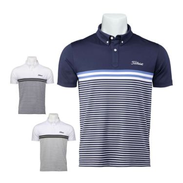 Titleist タイトリスト 半袖ポロシャツ ライトブルー×イエロー