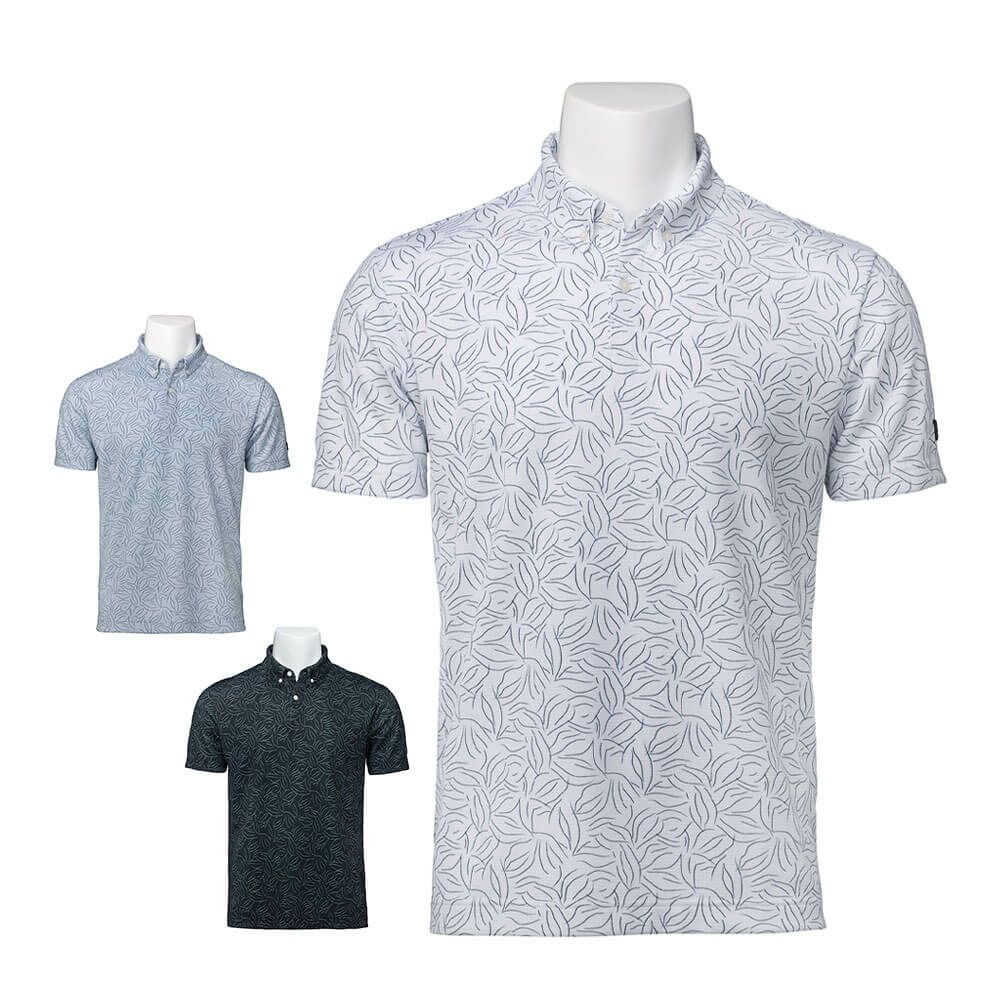 タイトリスト Titleist　メンズ ホールメッシュ ボタニカルプリント 半袖 ポロシャツ TMPMS121J　2025年モデル