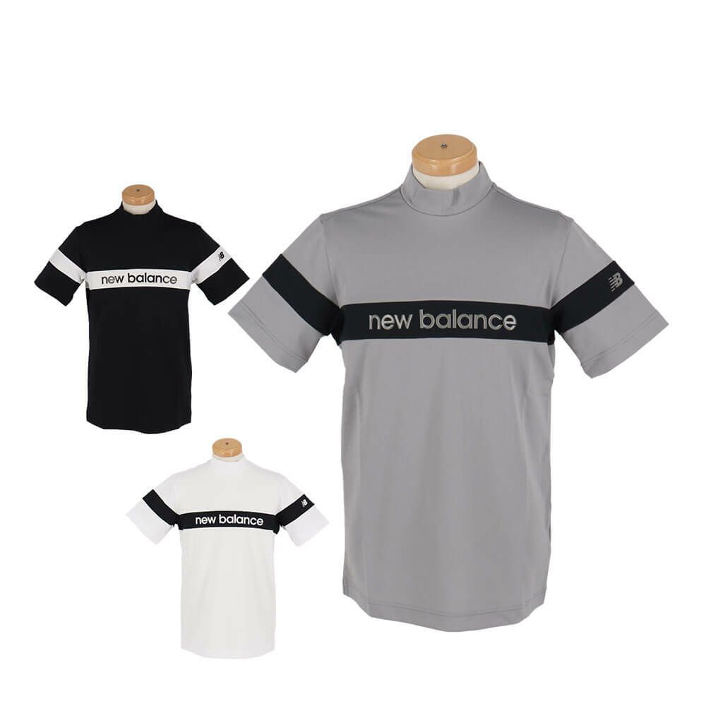 ニューバランスゴルフ　メンズ 配色ラインロゴ 半袖 モックネック シャツ 012-5166002　2025年モデル