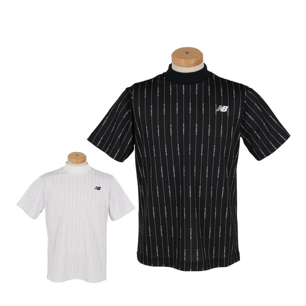 ニューバランスゴルフ　メンズ ロゴストライプ柄 半袖 モックネック シャツ 012-5166009　2025年モデル
