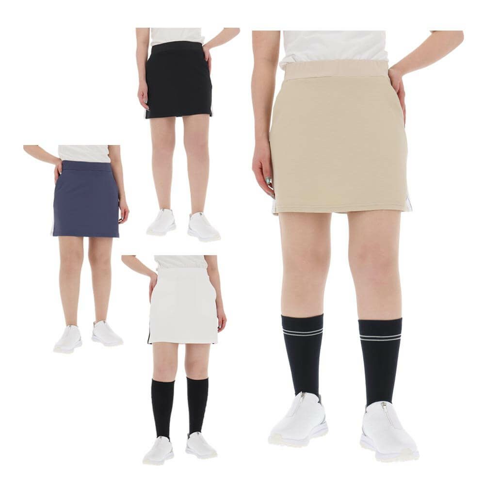 ニューバランスゴルフ　レディース ロゴプリント タックボーダー インナーパンツ一体型 スカート 012-5134508　2025年モデル