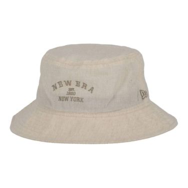 ニューエラ NEW ERA　レディース バケットハット01 ロゴ刺繍 Linen Dungaree 14391223 アイボリー