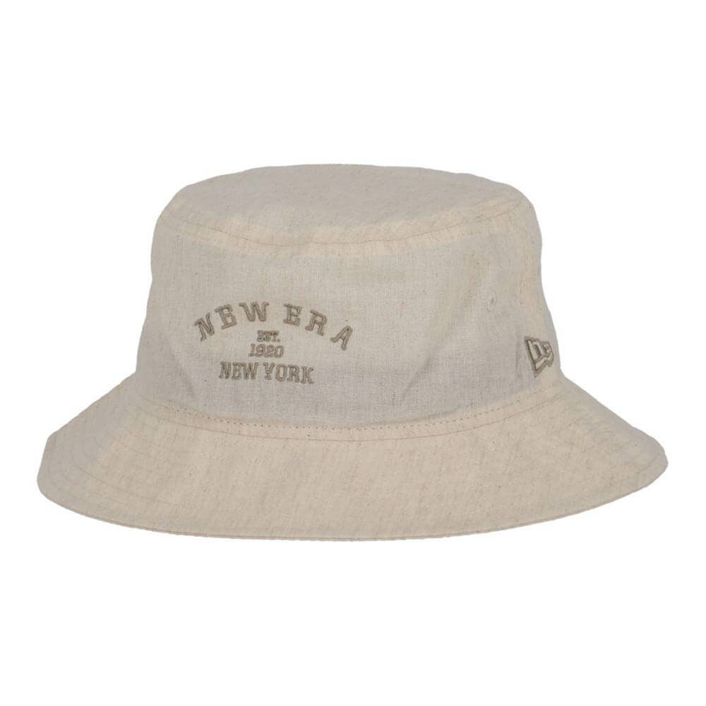 ニューエラ NEW ERA　レディース バケットハット01 ロゴ刺繍 Linen Dungaree 14391223 アイボリー