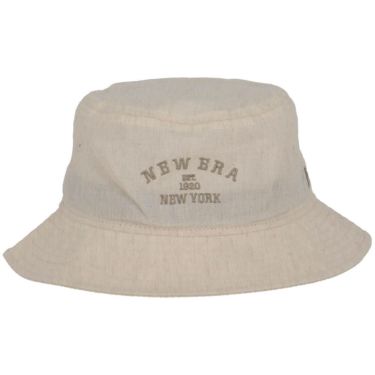ニューエラ NEW ERA　レディース バケットハット01 ロゴ刺繍 Linen Dungaree 14391223 アイボリー 詳細3