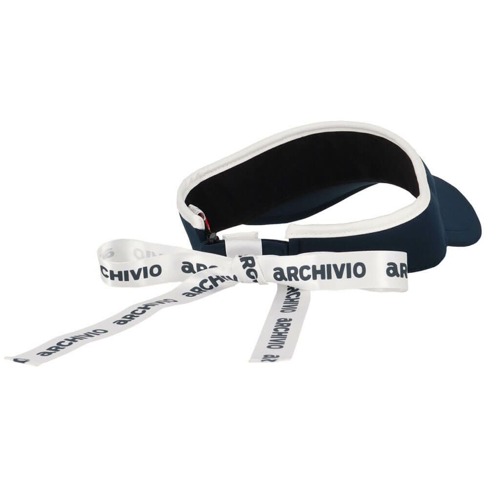 アルチビオ archivio　レディース ロゴプリント バックリボン サンバイザー A450303 060 ネイビー 詳細2