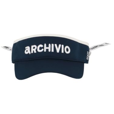 アルチビオ archivio　レディース ロゴプリント バックリボン サンバイザー A450303 060 ネイビー 詳細3