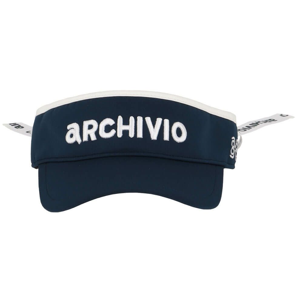 アルチビオ archivio　レディース ロゴプリント バックリボン サンバイザー A450303 060 ネイビー 詳細3