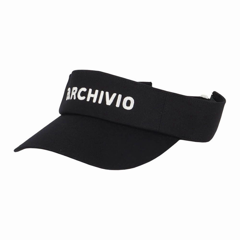 アルチビオ archivio　レディース ロゴ刺繍 サンバイザー A450306 001 ブラック