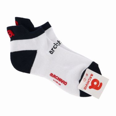 アルチビオ archivio　レディース ロゴ刺繍 ポイントカラー ショート ソックス A450318 160 ネイビー ネイビー