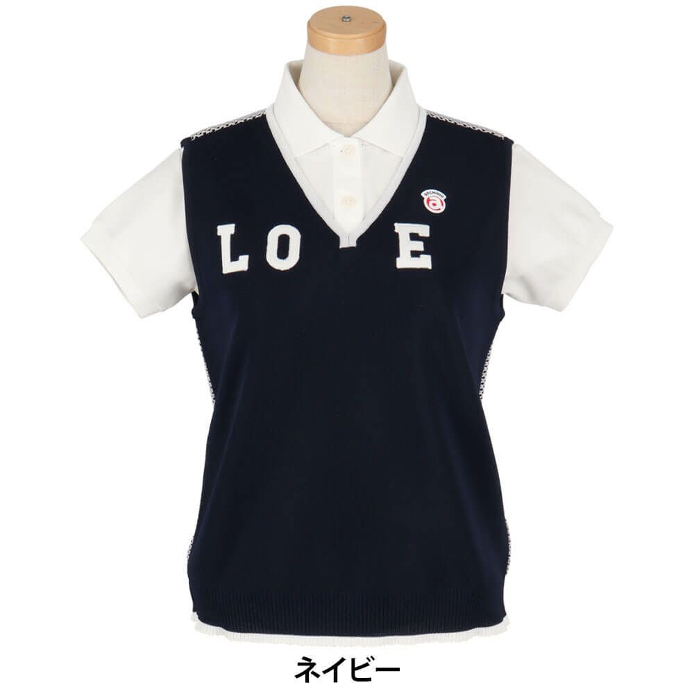 アルチビオ archivio　レディース LOVEデザイン バックメッシュベスト A458220　2025年モデル ネイビー