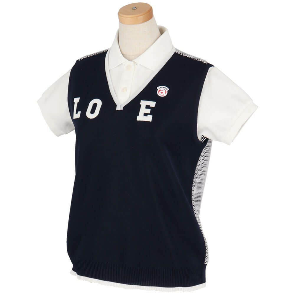 アルチビオ archivio　レディース LOVEデザイン バックメッシュベスト A458220　2025年モデル ネイビー 詳細2