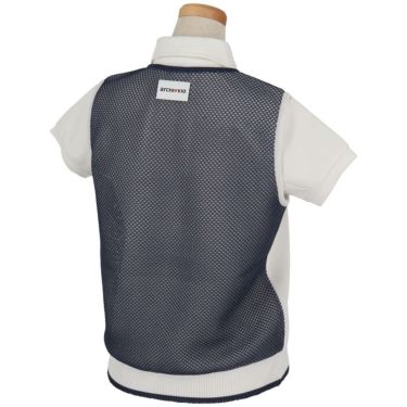 アルチビオ archivio　レディース LOVEデザイン バックメッシュベスト A458220　2025年モデル ホワイト×ネイビー 詳細1