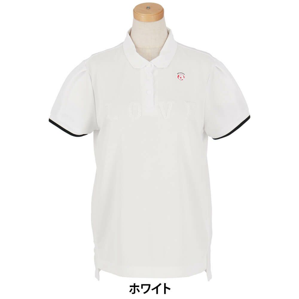 アルチビオ archivio　レディース LOVE刺繍 半袖 ポロシャツ A459308　2025年モデル ホワイト