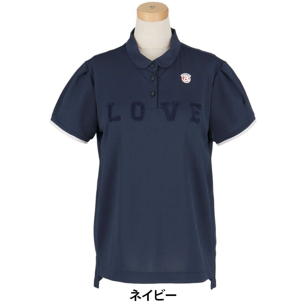 アルチビオ archivio　レディース LOVE刺繍 半袖 ポロシャツ A459308　2025年モデル ネイビー