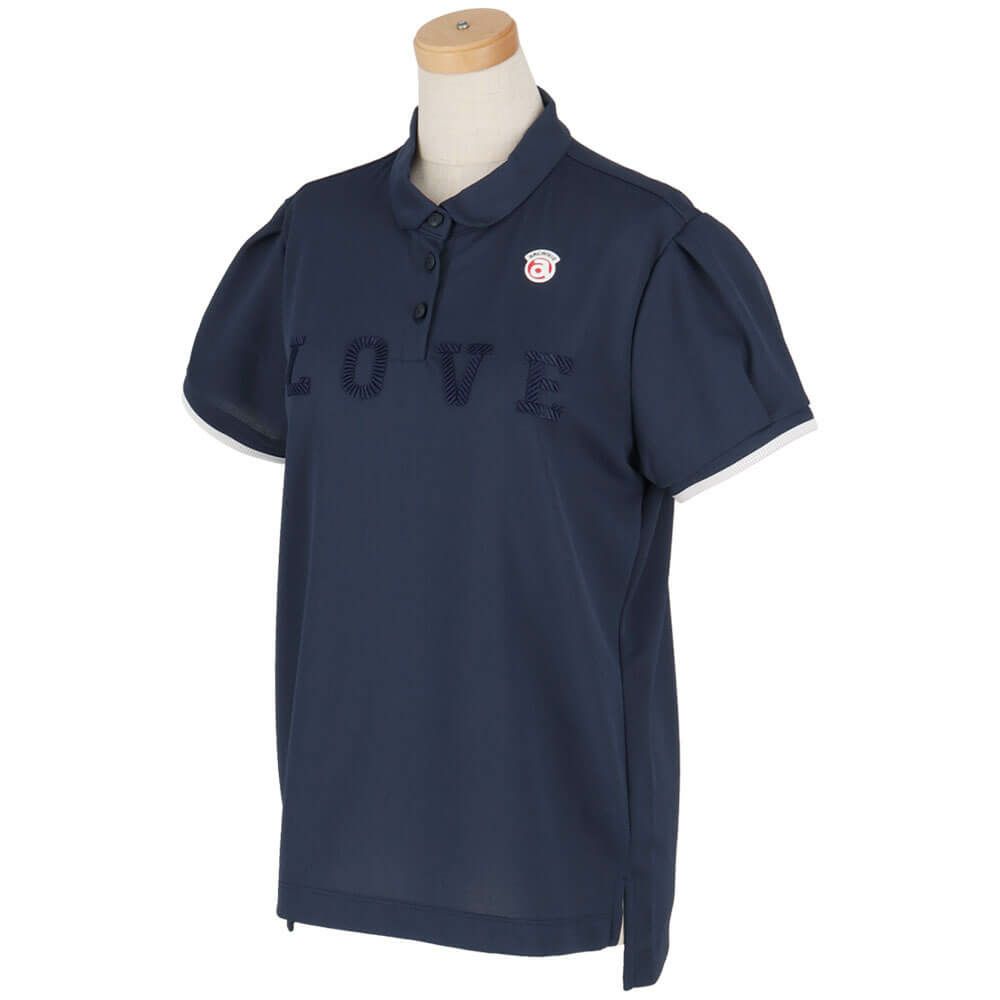 アルチビオ archivio　レディース LOVE刺繍 半袖 ポロシャツ A459308　2025年モデル ネイビー 詳細3
