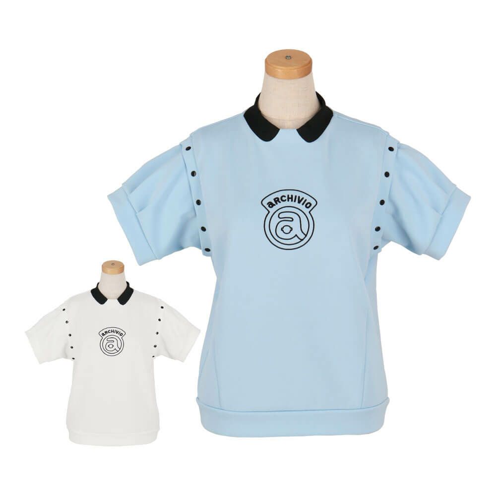 アルチビオ archivio　レディース ロゴデザイン 2WAY袖 UV冷感 半袖 モックネック プルオーバー A459405　2025年モデル