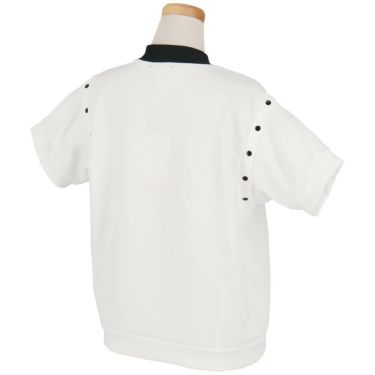 アルチビオ archivio　レディース ロゴデザイン 2WAY袖 UV冷感 半袖 モックネック プルオーバー A459405　2025年モデル ホワイト 詳細1