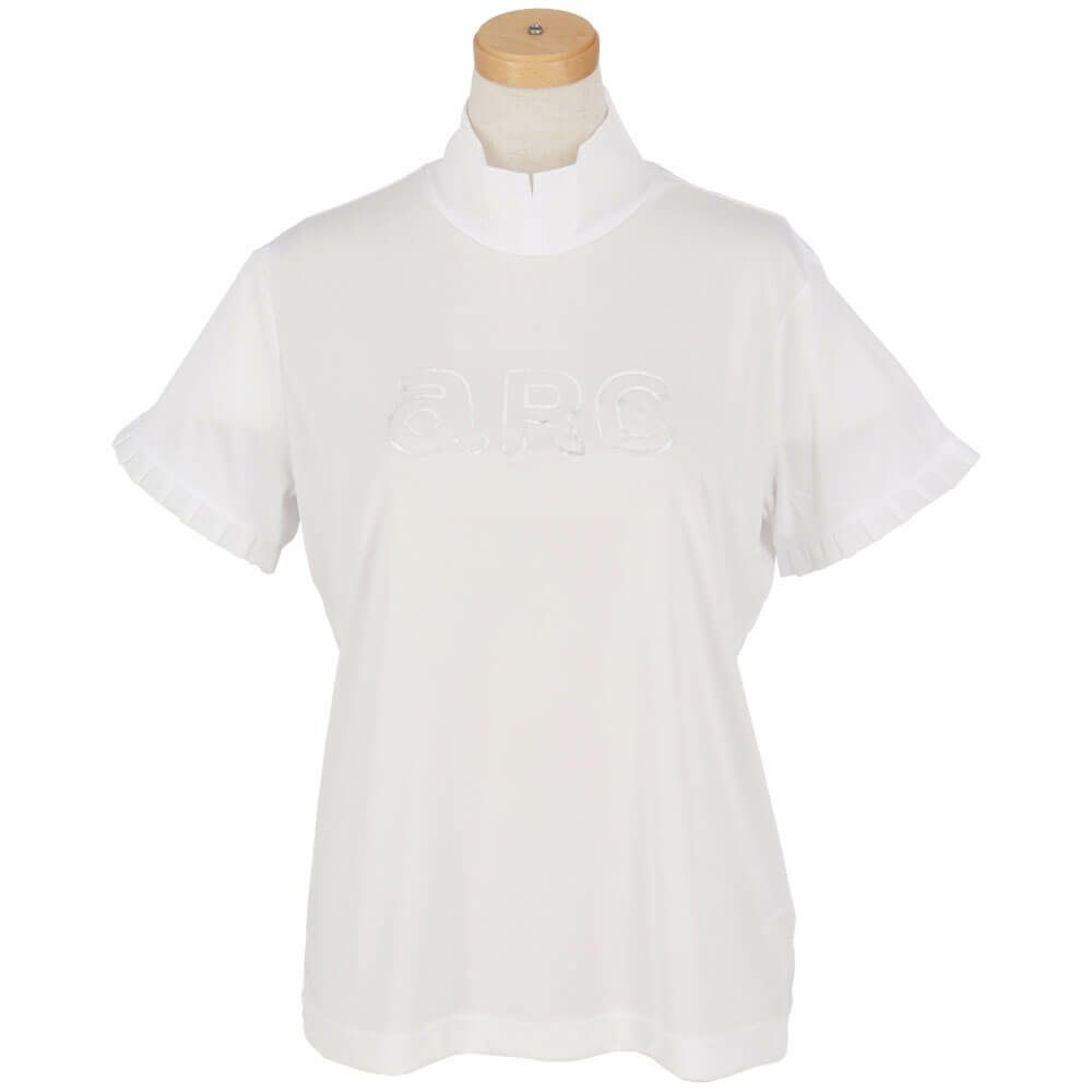 アルチビオ archivio　レディース ロゴデザイン シアー & フリル 半袖 プルオーバー ツインセット A459408　2025年モデル ピンク 詳細3