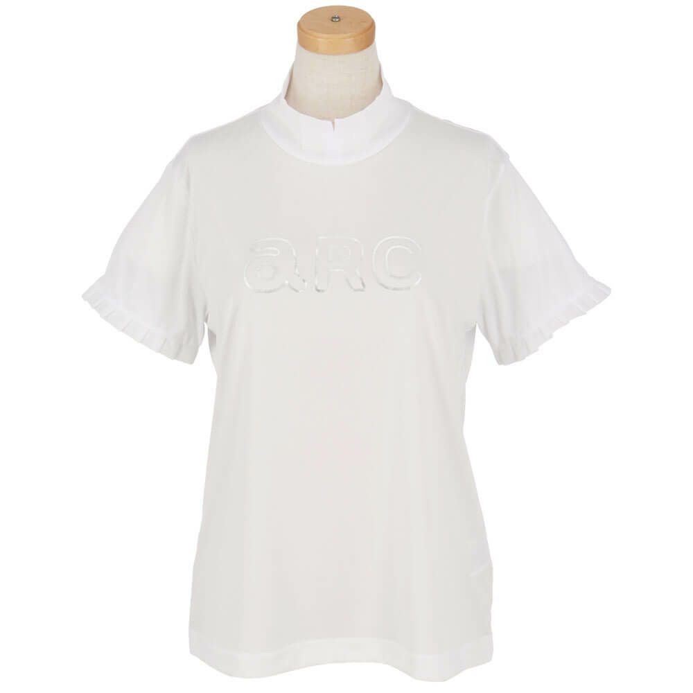 アルチビオ archivio　レディース ロゴデザイン シアー & フリル 半袖 プルオーバー ツインセット A459408　2025年モデル ホワイト 詳細3