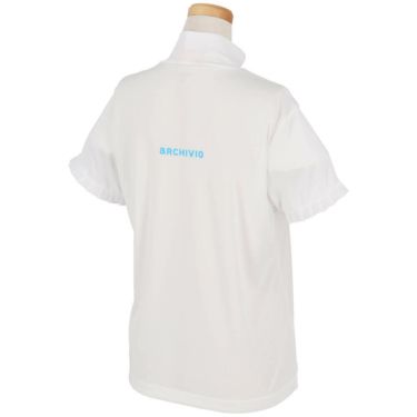 アルチビオ archivio　レディース ロゴデザイン シアー & フリル 半袖 プルオーバー ツインセット A459408　2025年モデル ホワイト 詳細4