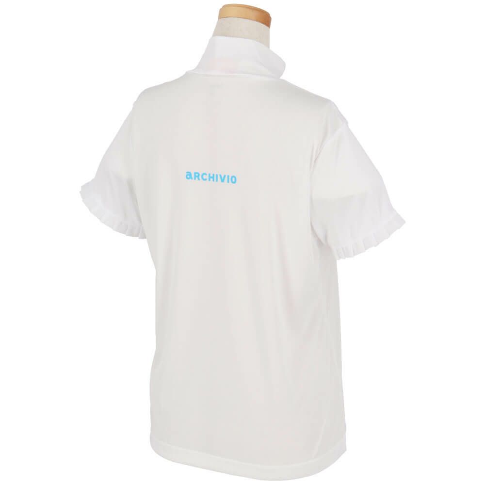 アルチビオ archivio　レディース ロゴデザイン シアー & フリル 半袖 プルオーバー ツインセット A459408　2025年モデル ホワイト 詳細4