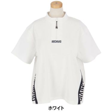 アルチビオ archivio　レディース 生地切替 バックギャザー UV速乾 半袖 プルオーバー A459417　2025年モデル ホワイト