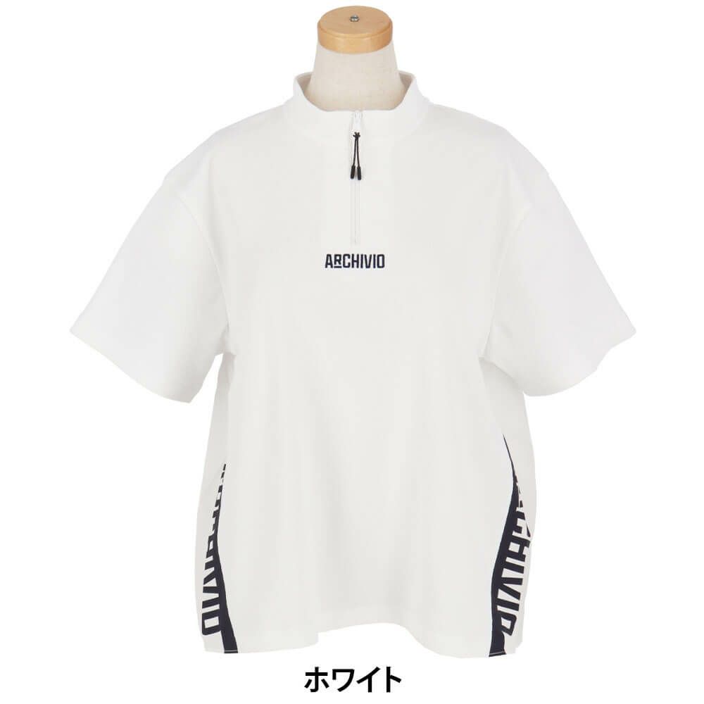 アルチビオ archivio　レディース 生地切替 バックギャザー UV速乾 半袖 プルオーバー A459417　2025年モデル ホワイト
