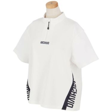 アルチビオ archivio　レディース 生地切替 バックギャザー UV速乾 半袖 プルオーバー A459417　2025年モデル ホワイト 詳細2