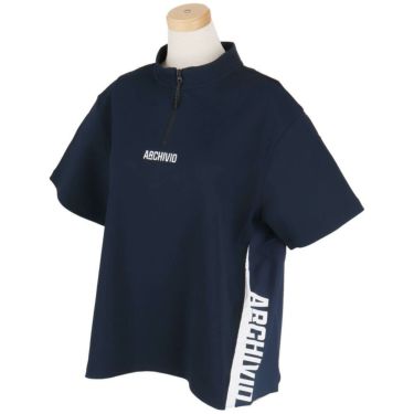 アルチビオ archivio　レディース 生地切替 バックギャザー UV速乾 半袖 プルオーバー A459417　2025年モデル ネイビー 詳細2