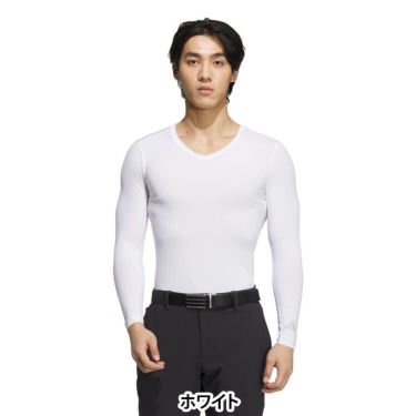アディダス adidas　メンズ バックメッシュ ベースレイヤー 長袖 Vネック インナーシャツ KVH12　2025年モデル 詳細1