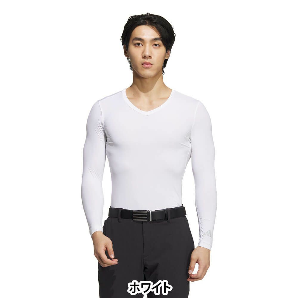 アディダス adidas　メンズ バックメッシュ ベースレイヤー 長袖 Vネック インナーシャツ KVH12　2025年モデル 詳細1