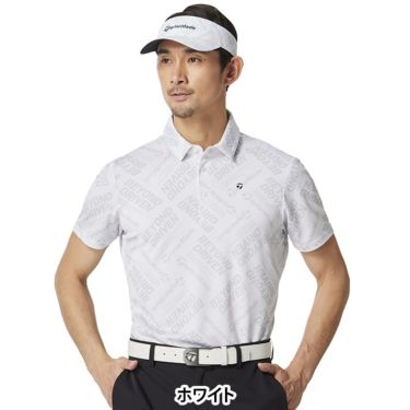 テーラーメイド TaylorMade　メンズ T-ICE BEYOND DRIVEN 半袖 ポロシャツ UN645　2025年モデル ホワイト