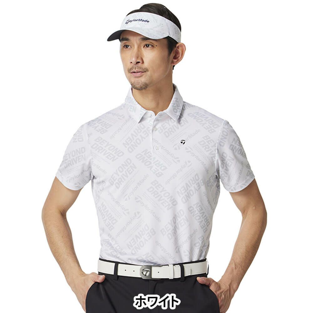 テーラーメイド TaylorMade　メンズ T-ICE BEYOND DRIVEN 半袖 ポロシャツ UN645　2025年モデル ホワイト