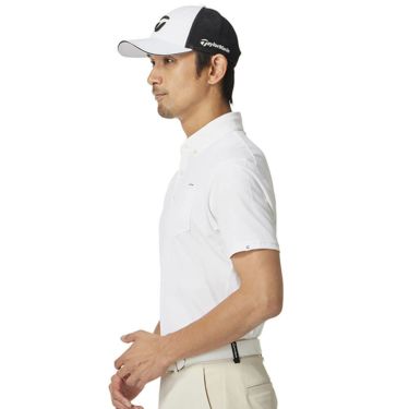 テーラーメイド TaylorMade　メンズ ボタンダウン ポケット 半袖 ポロシャツ UN647　2025年モデル ホワイト 詳細2