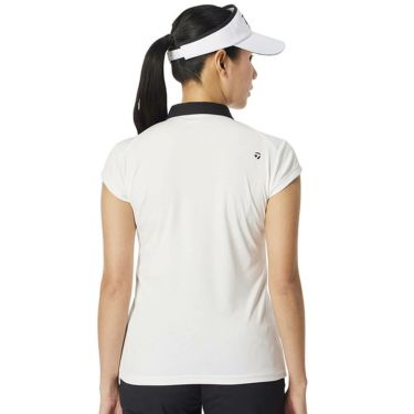 テーラーメイド TaylorMade　レディース サイドスナップ キャップスリーブ ポロシャツ UN684　2025年モデル ホワイト 詳細1