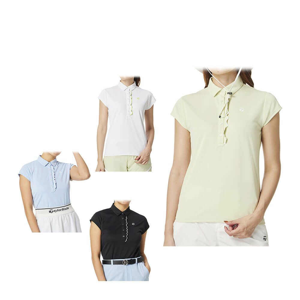 テーラーメイド TaylorMade　レディース T-ICE フリルド キャップスリーブ ポロシャツ UN696　2025年モデル