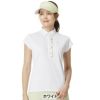 テーラーメイド TaylorMade　レディース T-ICE フリルド キャップスリーブ ポロシャツ UN696　2025年モデル ホワイト