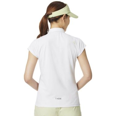 テーラーメイド TaylorMade　レディース T-ICE フリルド キャップスリーブ ポロシャツ UN696　2025年モデル ホワイト 詳細1