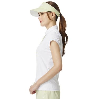 テーラーメイド TaylorMade　レディース T-ICE フリルド キャップスリーブ ポロシャツ UN696　2025年モデル ホワイト 詳細2