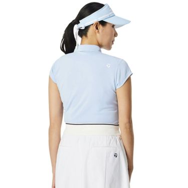 テーラーメイド TaylorMade　レディース T-ICE フリルド キャップスリーブ ポロシャツ UN696　2025年モデル シャンブレー 詳細1