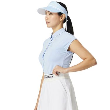 テーラーメイド TaylorMade　レディース T-ICE フリルド キャップスリーブ ポロシャツ UN696　2025年モデル シャンブレー 詳細2