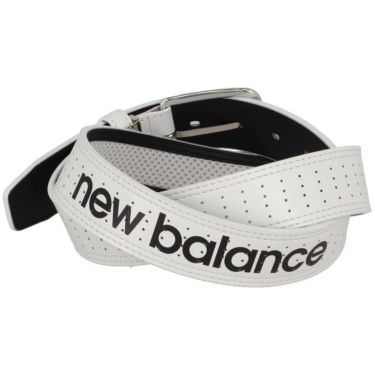 ニューバランスゴルフ　メンズ パンチング シンセティックレザー ベルト 012-5182001 030 WHITE ゴルフウェア　2025年モデル WHITE 詳細2