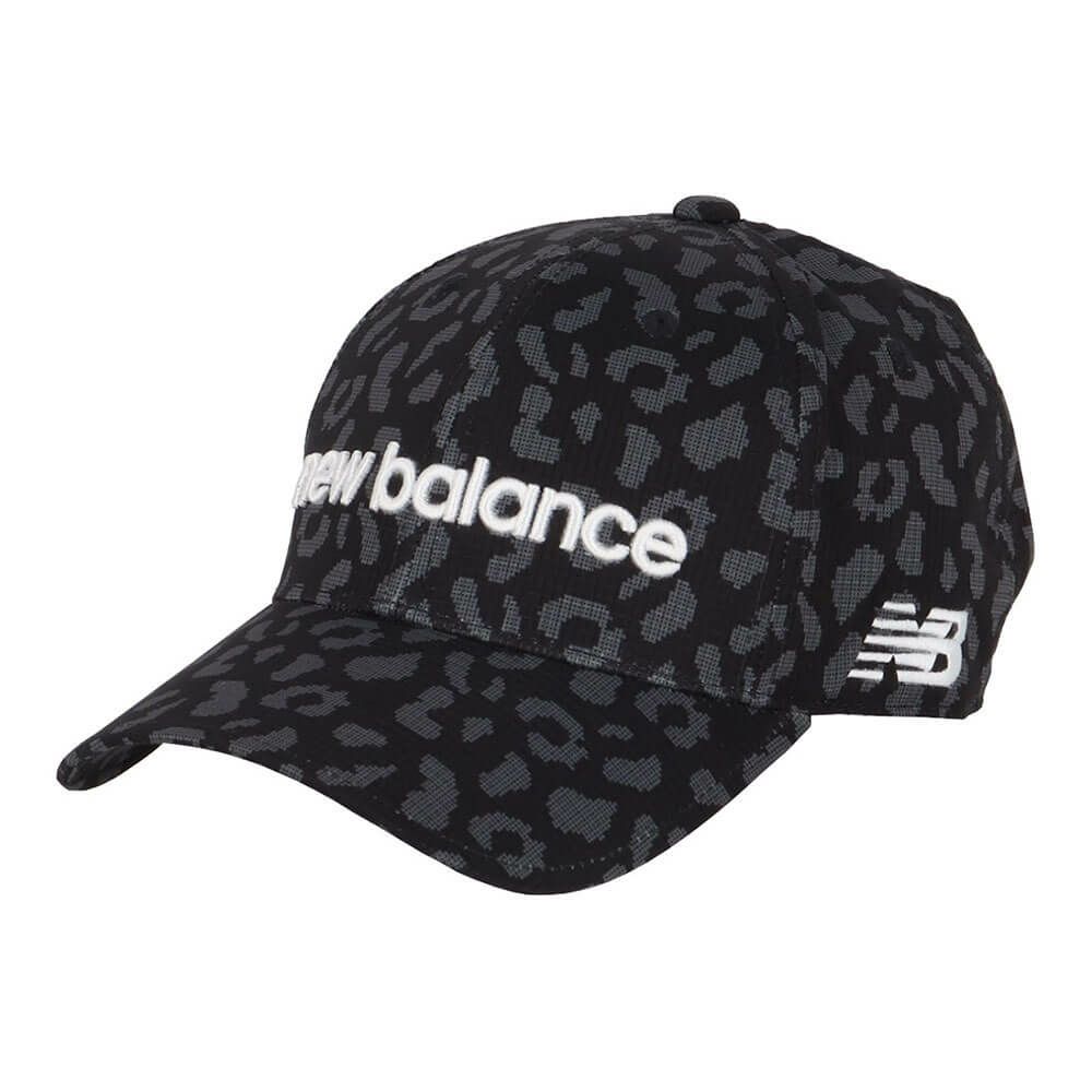 ニューバランスゴルフ　メンズ シャドーレオパード柄 シックスパネル キャップ 012-5187014 010 BLACK ゴルフウェア　2025年モデル BLACK