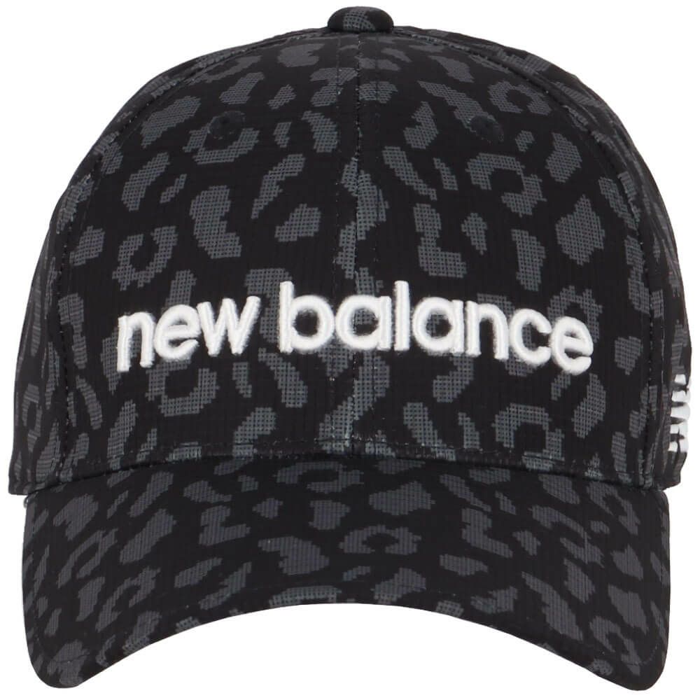 ニューバランスゴルフ　メンズ シャドーレオパード柄 シックスパネル キャップ 012-5187014 010 BLACK ゴルフウェア　2025年モデル BLACK 詳細3